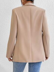 Chiquease Solid Shawl Collar Blazer Fall Cloth For Women - Apricot - View 2