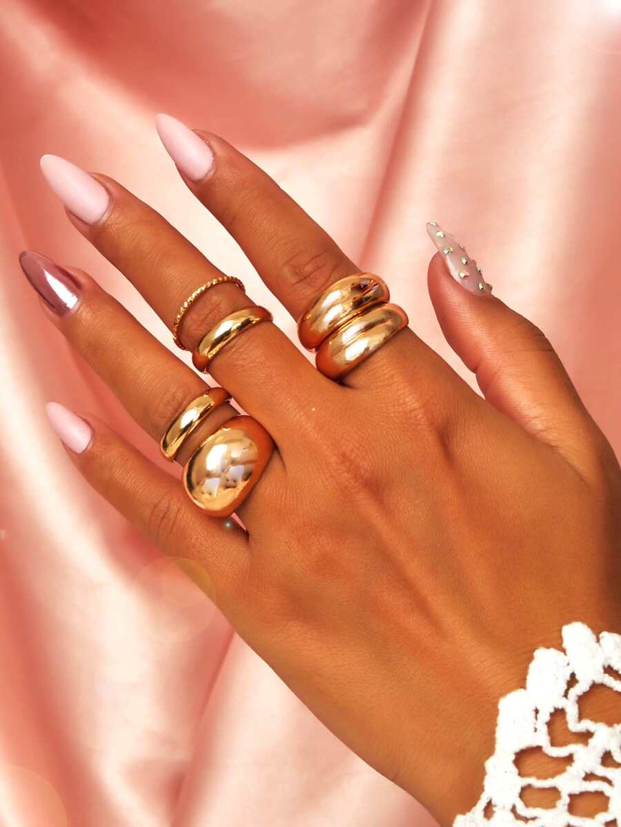 6 chiếc Vòng rắn tối giản - Vàng - Xem 1