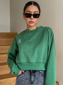 DAZY Quần áo thể thao nữ Lá thư Giải trí - màu xanh lá - Xem 2