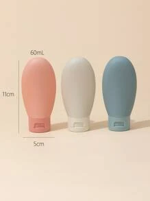 3Pcs/Set 60ml Portable PE Soft Travel Bottles Refillable Lotion Bottles Leakproof Shampoo Container Leakproof Squeezable Refillable Travel Accessories For Shampoo Conditioner Lotion Liquids, Living Room Home Bedroom Bathroom House Decor, Travel Stuff, Wedding, Party, Birthday, Gifts For Men Mom Dad Friends, New Years, Accessories, Funny Gift - Multicolor - View 3