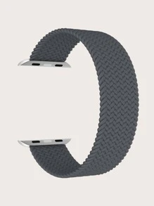 1pc Unisex Single Loop Color-Block Woven Nylon Watch Band, Soft Elastic Breathable Sports Strap Compatible With 38mm 40mm 41mm 42mm 44mm 45mm 49mm, Compatible With Apple Watch Ultra Series SE/9/8/7/6/5/4/3/2/1 - Dark Grey - View 2