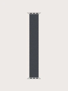 1pc Unisex Single Loop Color-Block Woven Nylon Watch Band, Soft Elastic Breathable Sports Strap Compatible With 38mm 40mm 41mm 42mm 44mm 45mm 49mm, Compatible With Apple Watch Ultra Series SE/9/8/7/6/5/4/3/2/1 - Dark Grey - View 3