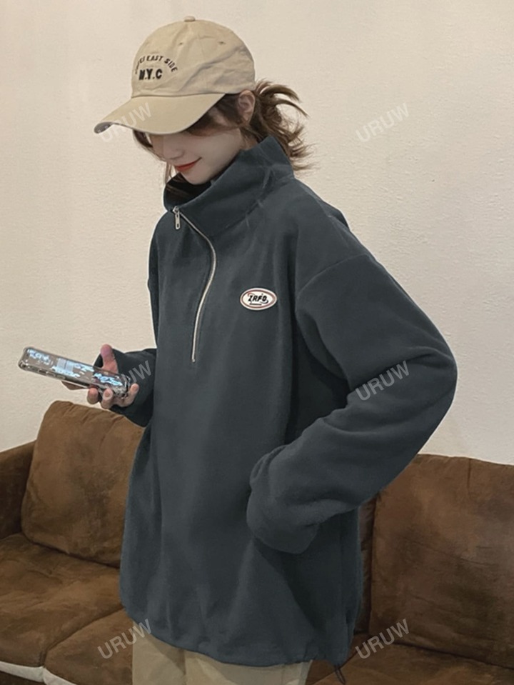Honeyspot パッチ ドロップショルダー オーバーサイズ フリース プルオ Honeyspot パッチ ドロップショルダー オーバーサイズ フリース
