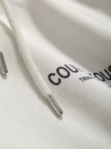 DAZY Star Print Drop Shoulder Hoodie Y2k,Long Sleeve Tops,Fall Women Clothes Sweatshirt - Beige - View 3