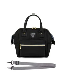 LEQUEEN 1 pieza Bolsa de pañales portátil - Negro - Ver 2