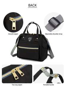 LEQUEEN 1 pieza Bolsa de pañales portátil - Negro - Ver 8