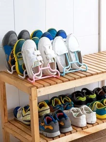 2入組塑料鞋架創意隨機顏色便攜式實用懸掛式乾燥鞋架鞋盒 - 彩色 - 查看 2