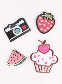 رقعة قماشية على حديد طعام و شكل الكاميرا 4 قطع