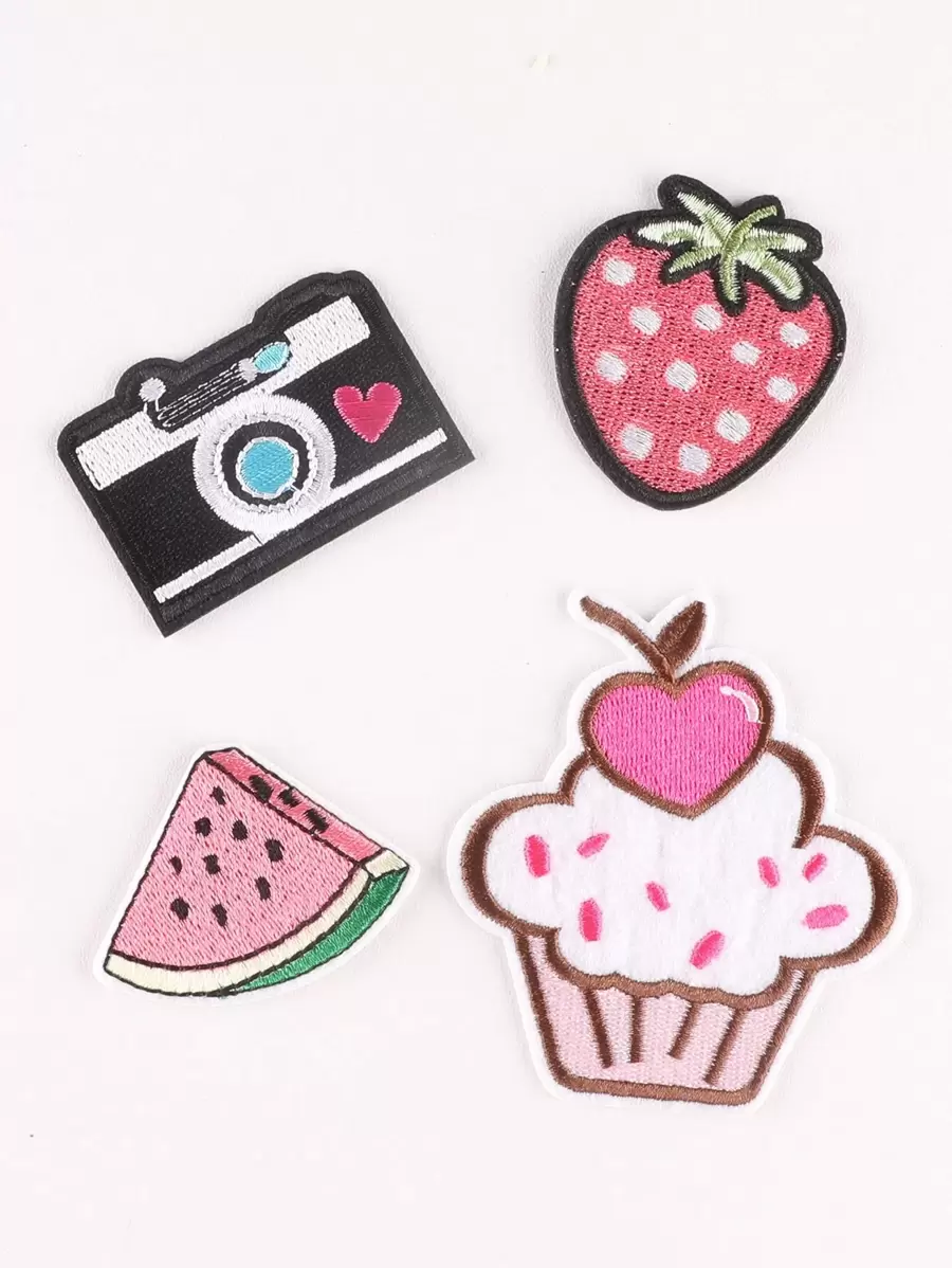 رقعة قماشية على حديد طعام و شكل الكاميرا 4 قطع