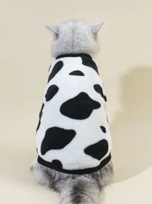 Cow Pattern Pet Plush Sweatshirt - Multicolor - View 2