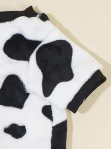 Cow Pattern Pet Plush Sweatshirt - Multicolor - View 3