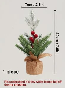 1pc Decorations Mini Trees, Snow Flocked Tree With Pine Cones Red Berries For Decor Party Home Table Craft Best Gifts Birthday Home Decor Christmas Decorations Room Decor Christmas Winter Christmas Decorations Home Christmas Gifts Christmas Decor