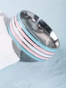 Nhẫn nam thời trang và phổ biến Màu khối thép không gỉ làm quà tặng trang sức và cho vẻ ngoài sành điệu - Nhiều màu - Xem 1