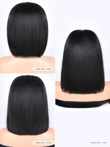 透明蕾絲短直鮑伯 13 X 4 蕾絲前額假髮 150%/180% 密度 10-14 吋自然黑色預拔自然髮絲蕾絲人髮優質女式假髮 - SNatural - 查看 6