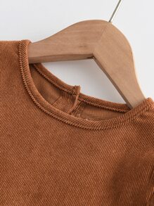 Đầm bé gái Nơ Bướm Xù màu trơn Dễ thương - màu nâu - Xem 4