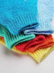 Guante de baño de cinco dedos de color aleatorio de 6 piezas, toalla de ducha para el hogar, lavado corporal para niños, suministros para el hogar, toallita elástica, guante de limpieza para baño - Multicolor - Ver 6