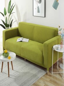 1 pieza Funda de sofá unicolor elástico - Verde Oliva - Ver 1