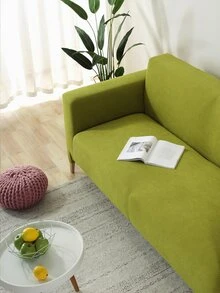 1 pieza Funda de sofá unicolor elástico - Verde Oliva - Ver 2