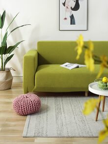 1 pieza Funda de sofá unicolor elástico - Verde Oliva - Ver 3