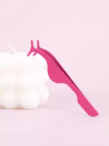 1 pieza de aplicador de pestañas, pestañas postizas, bricolaje, aplicador de pestañas de acero inoxidable, herramienta removedora de Clip, pinzas, pinzas para una fácil aplicación y eliminación de pestañas - Rosa - Ver 1