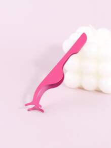 1 pieza de aplicador de pestañas, pestañas postizas, bricolaje, aplicador de pestañas de acero inoxidable, herramienta removedora de Clip, pinzas, pinzas para una fácil aplicación y eliminación de pestañas - Rosa - Ver 3