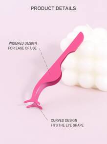 1 pieza de aplicador de pestañas, pestañas postizas, bricolaje, aplicador de pestañas de acero inoxidable, herramienta removedora de Clip, pinzas, pinzas para una fácil aplicación y eliminación de pestañas - Rosa - Ver 5