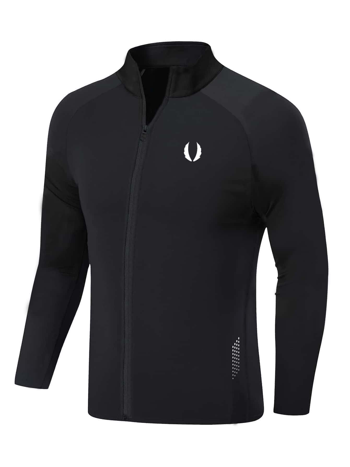 Manfinity Sport Corelite Áo khoác thể thao tay áo in hình cánh tay Raglan cho nam - màu đen - Xem 1