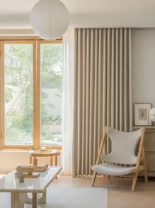 Solid Single Panel Curtain, Khaki Polyester Curtain For Living Room, Bedroom - Khaki - View 5