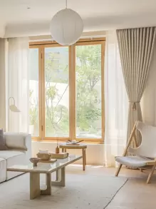 Solid Single Panel Curtain, Khaki Polyester Curtain For Living Room, Bedroom - Khaki - View 7