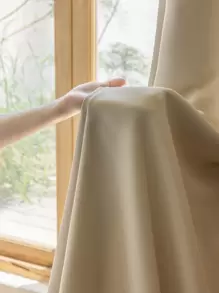 Solid Single Panel Curtain, Khaki Polyester Curtain For Living Room, Bedroom - Khaki - View 8