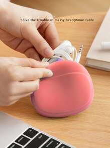 Hộp lưu trữ cáp dữ liệu silicone - Màu Hồng  Dưa hấu - Xem 7