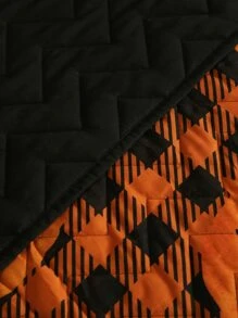 Colcha Halloween con patrón de calabaza