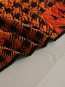 Colcha Halloween con patrón de calabaza