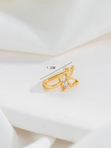 受歡迎水鑽和蝴蝶裝飾鼻環銅簡約風和時髦適合女士和女孩中性 - 金黃色 - 查看 4