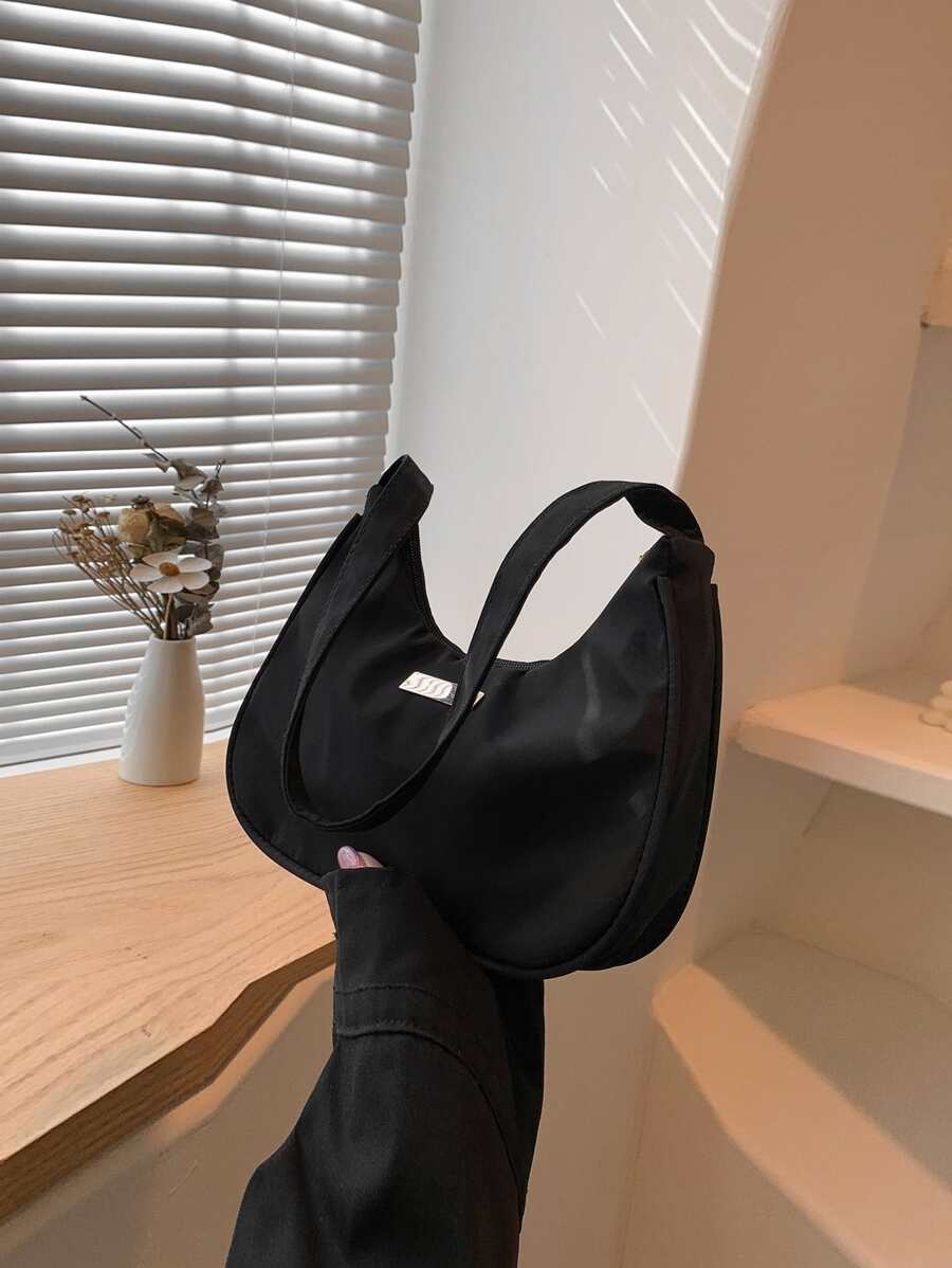 時尚純色輕便商務休閒極簡尼龍小方包,適用於青少年女孩、女性大學生、菜鳥和白領工人,適用於辦公室、大學、工作、商務、通勤,適用於女性、菜鳥和白領工人,適用於女士、女性商務/通勤/工作/辦公室、節日/假期