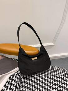 時尚純色輕便商務休閒極簡尼龍小方包,適用於青少年女孩、女性大學生、菜鳥和白領工人,適用於辦公室、大學、工作、商務、通勤,適用於女性、菜鳥和白領工人,適用於女士、女性商務/通勤/工作/辦公室、節日/假期