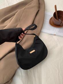 時尚純色輕便商務休閒極簡尼龍小方包,適用於青少年女孩、女性大學生、菜鳥和白領工人,適用於辦公室、大學、工作、商務、通勤,適用於女性、菜鳥和白領工人,適用於女士、女性商務/通勤/工作/辦公室、節日/假期