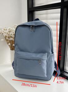 Mochila escolar impermeable, liviana y minimalista de gran capacidad para graduados, adolescentes, estudiantes de primer año, segundo año, junior y senior en la universidad, universidad y escuela secundaria, perfecta para exteriores, viajes y regreso a la escuela - Azul - Ver 3