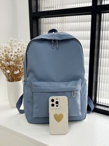 Mochila escolar impermeable, liviana y minimalista de gran capacidad para graduados, adolescentes, estudiantes de primer año, segundo año, junior y senior en la universidad, universidad y escuela secundaria, perfecta para exteriores, viajes y regreso a la escuela - Azul - Ver 4