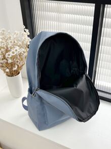 Mochila escolar impermeable, liviana y minimalista de gran capacidad para graduados, adolescentes, estudiantes de primer año, segundo año, junior y senior en la universidad, universidad y escuela secundaria, perfecta para exteriores, viajes y regreso a la escuela - Azul - Ver 5