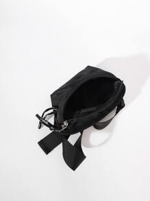 Men Letter Graphic Waist Bag Chest Bag - Black - View 7