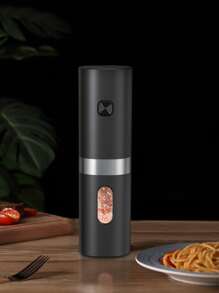 1 pieza Molinillo eléctrico de sal y pimienta con luz - Negro - Ver 6