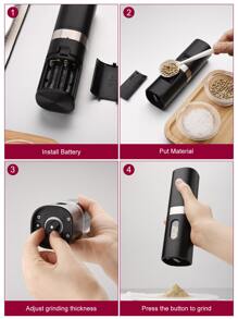 1 pieza Molinillo de pimienta mini eléctrico - Negro - Ver 5