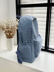 Mochila escolar impermeable, liviana y minimalista de gran capacidad para graduados, adolescentes, estudiantes de primer año, segundo año, junior y senior en la universidad, universidad y escuela secundaria, perfecta para exteriores, viajes y regreso a la escuela - Azul - Ver 7
