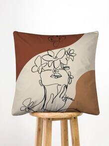 Abstract Figure Graphic Cushion Cover Without Filler, Modern Throw Pillow Case For Sofa
