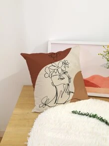 Abstract Figure Graphic Cushion Cover Without Filler, Modern Throw Pillow Case For Sofa