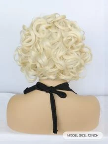 13*2.5 Lace Front Short Curly Synthetic Wig - Gold - View 2