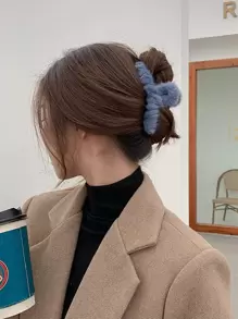 1只柔軟舒適的毛絨髮卡,適合日常居家穿搭,適合外出搭配 - 藍色 - 查看 1