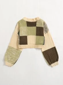SHEIN EZwear Grunge Color Block Drop Shoulder Duster Cardigan - Multicolor - View 2