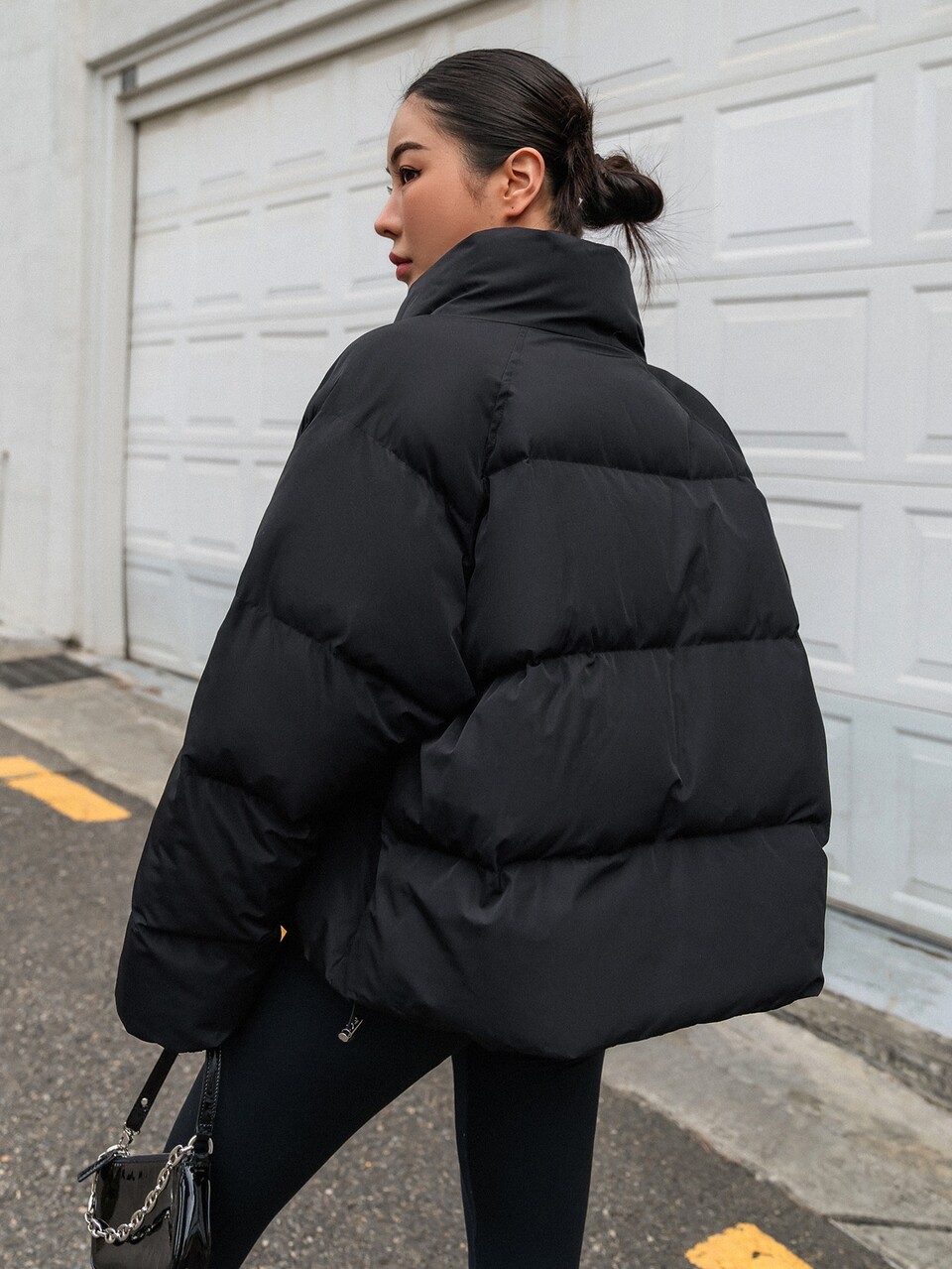 Raglan Sleeve Drawstring Hem Puffer Thick Coat ,Winter Women Clothes,Winter Coat Women Jacket